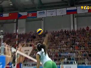 voyeur spies sexy brazilian volleyball babes closely