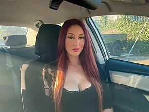 italian milf artemisia love smokes fetish-style in car 🚗💨 big tits bouncing outside 😍