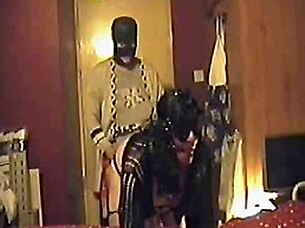 Girlfriend Pegs Blindfolded Boyfriend's Ass To His Cum Humiliation