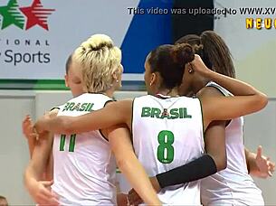 voyeur spies sexy brazilian volleyball babes closely