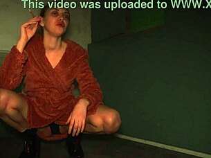 Smoking hot spit play in killer high heels fetish