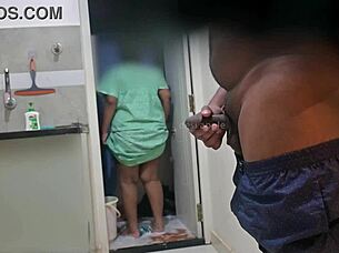 Desi Maid Sucks Cock with Big Tits Out