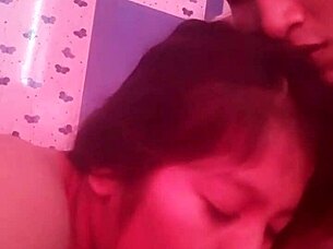 estelita slurps thick cock close-up homemade latina blowjob