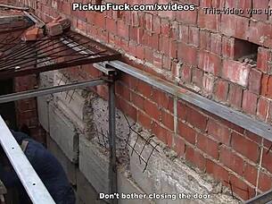 Brunette Pickup Girl's Outdoor 3some Blowjob Facial Cash