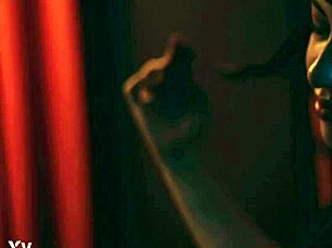 submissive slave gags on deepthroat while licking femdom toes desperately