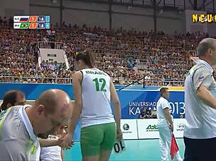 voyeur spies sexy brazilian volleyball babes closely