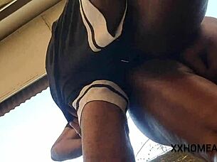 caught horny ebony nimi with big ass masturbating publicly in skirt!