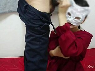 Thai teacher deepthroats student spurts chest