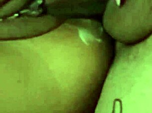 Amateur couple's dirty close-up pierced nipples as she kneels for facial cumshot juanlatino
