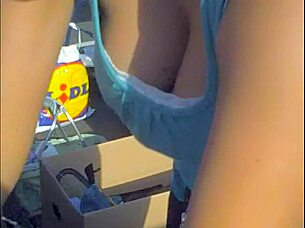 13313 hidden cam spies juicy downblouse tease