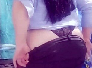 mexican big ass secretary strips uniform shows fat tits and culo