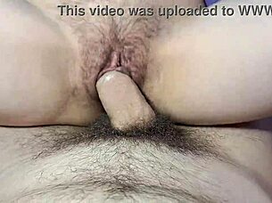 hairy pussy milf bounces wildly on thick cock