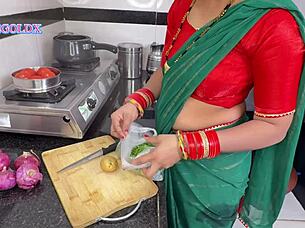 devar sneaks kitchen fuck on soft suhagrat pussy!