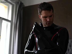 Horror latex threesome unleashes wild toy action