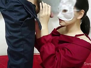 Thai teacher deepthroats student spurts chest