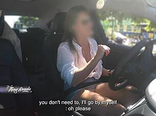 hot latina wife thay ksada flashes big tits groped by stranger in car