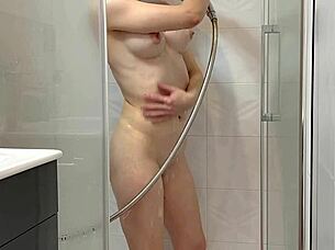 My shower masturbation hits massive golden rain orgasm