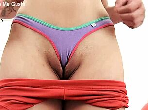 lycra shorts hug teen's puffy cameltoe ass at gym!