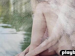 😍 wet teen anna lisa flaunts big tits outdoors 💦