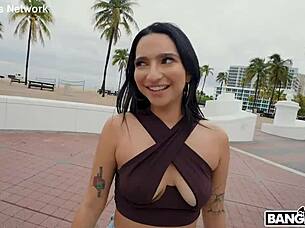 Brunette rides cock missionary before creampie pussy glaze