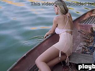 😍 wet teen anna lisa flaunts big tits outdoors 💦