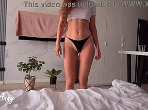 Curly-haired Model In Sneakers Gets Creampie Fetish