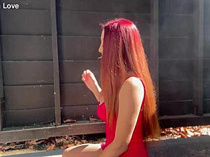 Artemisia's big tits milf adventure unfolds during outdoor smoking