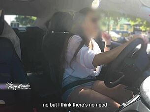 hot latina wife thay ksada flashes big tits groped by stranger in car