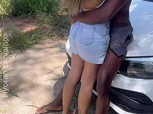 hotwife couple fucks black lover on dirt road