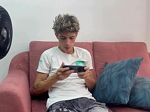 i teach my hot little latina friend phone games while she feels my huge cock