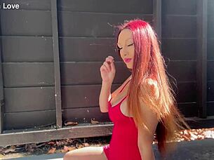 Artemisia's big tits milf adventure unfolds during outdoor smoking