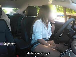 hot latina wife thay ksada flashes big tits groped by stranger in car