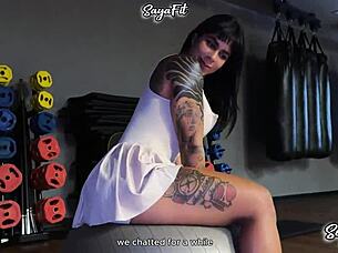 gym fitness latina milf takes rough ass pounding