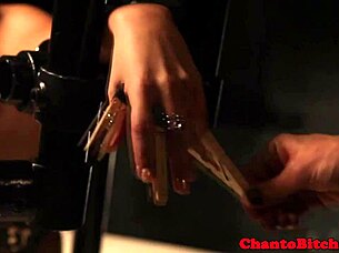 Kinky lezdom mistress dominates bound submissive lesbian slave