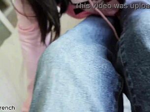 asian 18yo amateur tries deepthroat on huge cock first time