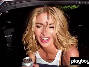 Aussie blonde Lisa Seiffert strips naked outdoors seductively