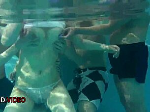 Suzuna Komiya's Big Tits Tease Pool Blowjob Intimacy