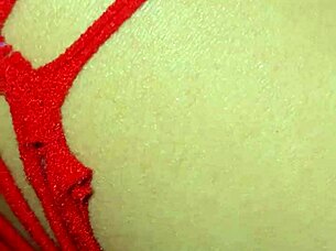 Hot milf masturbates big tits ass with monster cock dildo creampie