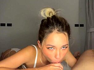 Skinny Blonde Fucks Muscular Guy's Girlfriend Passionately in Tight Pussy POV