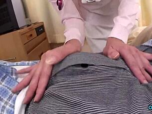 Nurse Drains Patient's Cock With Handjob And Blowjob Orgasm