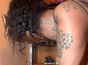 Pound that ebony slut doggystyle with monster bbc while she gags on sloppy deepthroat!