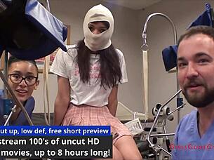 Nurse toys patient pussy to squirting orgasm in fetish clinic exam