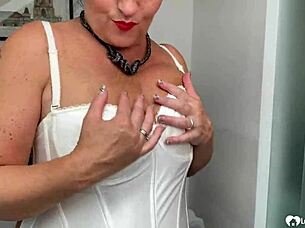 milf next door teases big tits 😍 stripping heels