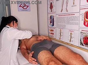 Nurse Gets Instant Erection from Young Patient's Monster Cock Deepthroat Blowjob