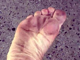 dirty calloused soles up close