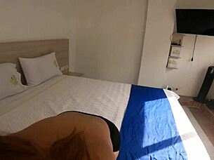 Submissive slut wakes stepdaddy for sloppy cock sucking in his room!