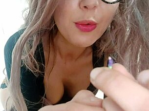 Tall giantess mistress turns micro man into her personal fart filter toy