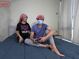 gamer friend fucked fortnite cosplay cumshot roleplay