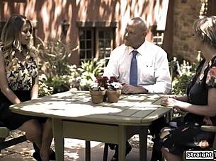 hubby brings hot bbw milf home and pounds her while wife watches hungrily