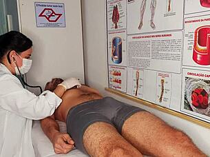 Nurse Gets Instant Erection from Young Patient's Monster Cock Deepthroat Blowjob